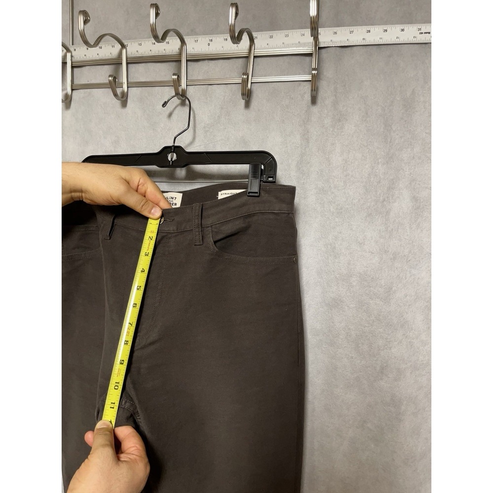 Flint & Tinder Pants Men 33X32 Brown Chino 365 Straight Brushed Twill F-510031 - Picture 5 of 11